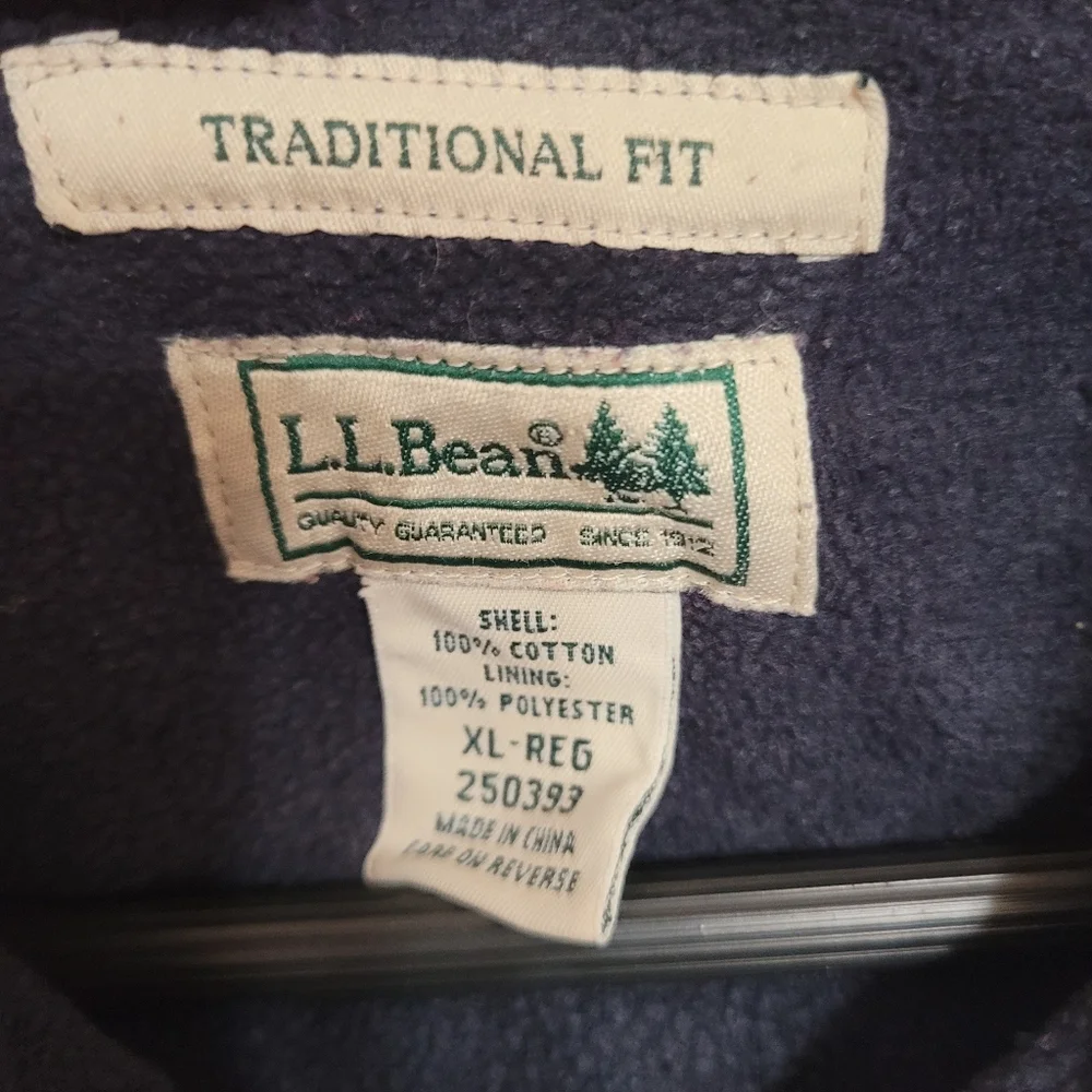L.L. Bean Traditional Flannel Fleece Lined Shirt Jacket Size XL Plaid Shacket